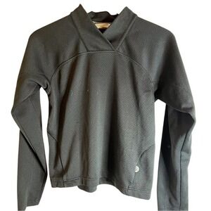 Salomon Technical Running Top Womens Small Black Waffle Knit Long Sleeve Hiking